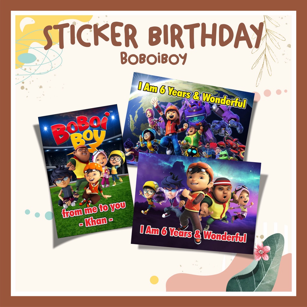 

Sticker Birthday Cowok Stiker Ulang Tahun Ultah Anak Custom Kotak stiker