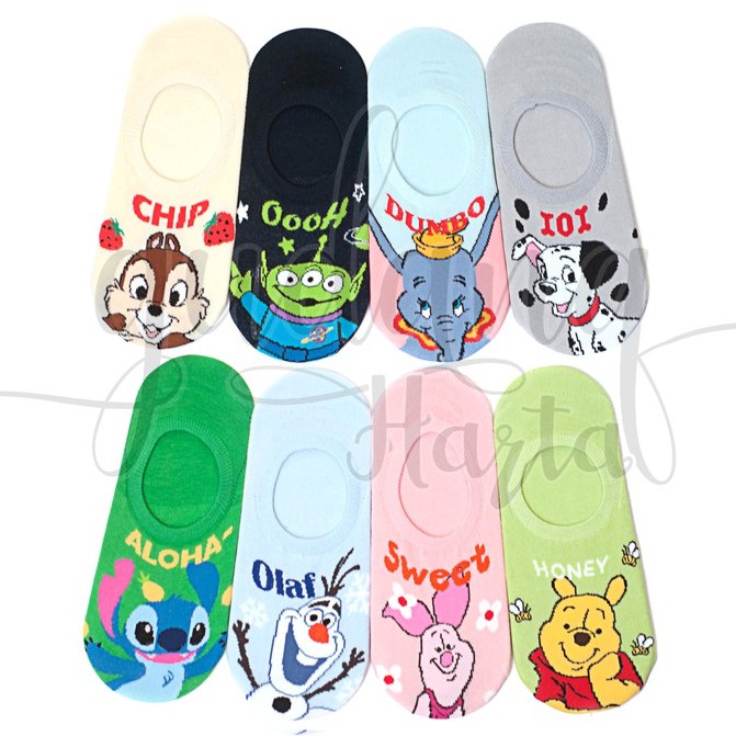 Kaos Kaki Korea Wanita Karakter Happy Beruang Alien Gajah Elephant GH 103309