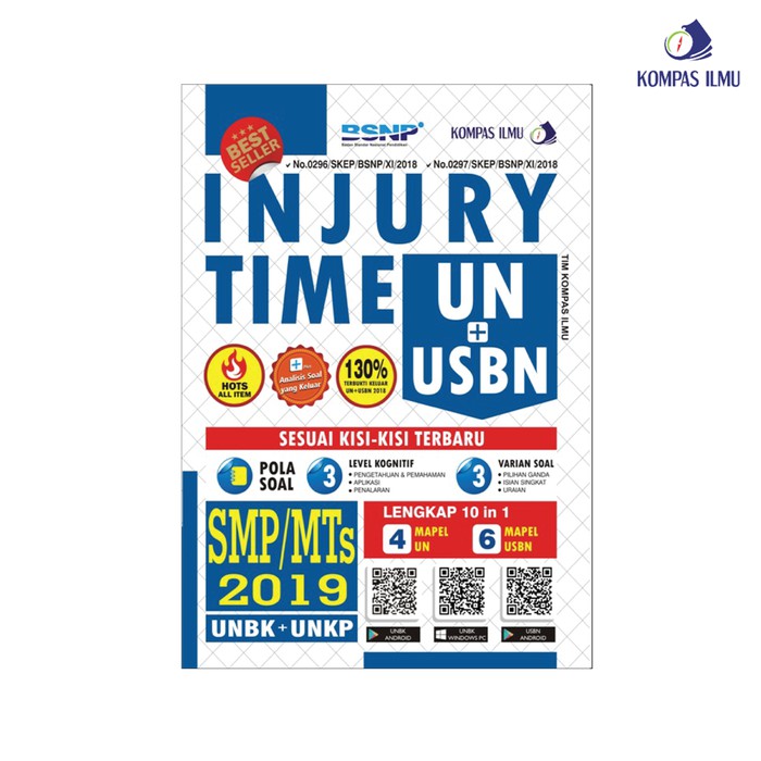 Buku INJURY TIME UN+USBN SMP/MTs 2019 (Kompas Ilmu) BKIL_138