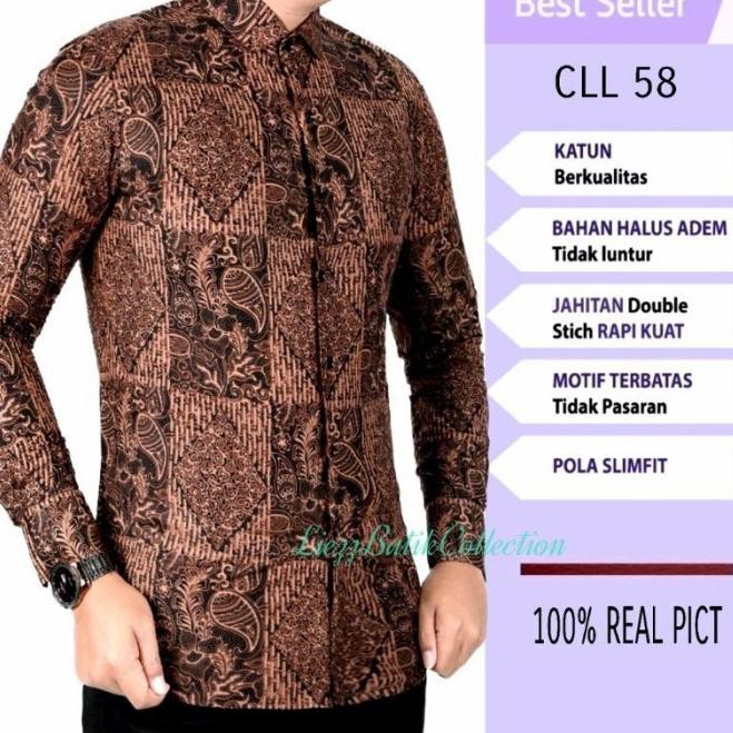 ❉ BAJU BATIK PRIA // BATIK UNIK // BATIK KOKO MEWAH SLIMFIT - #5, M ✹