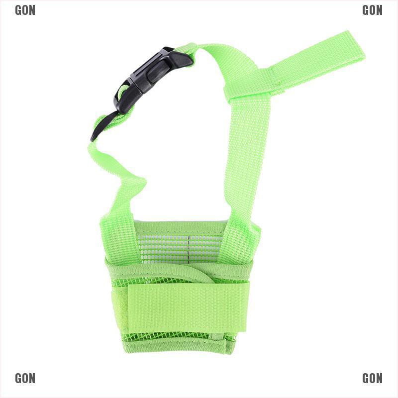 Muzzle / Brongsong Penutup Mulut Anjing Bahan Nilon Adjustable Anti Gigit / Gonggong Ukuran S-XL