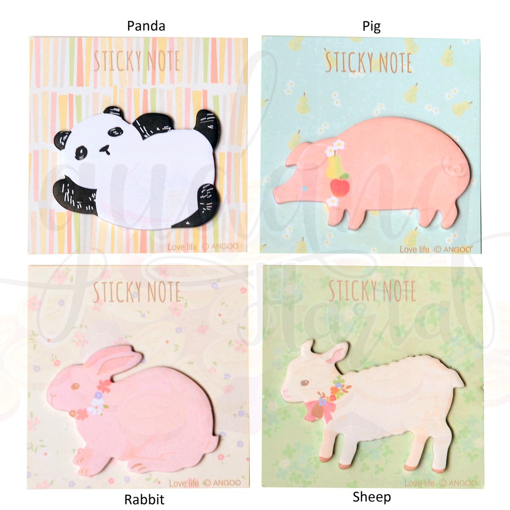 Sticky Notes Pastel Panda Kelinci Babi Memo Lucu Unik GH 301213