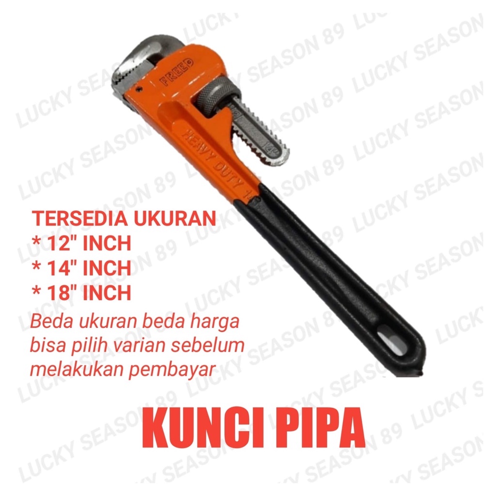 Kunci Pipa ukuran 12 14 18 Inch / Pipe Wrench - Termurah