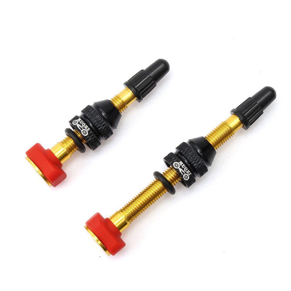 Populer Tubeless Tire Valve MTB Road Brass Core Valve CNC Alloy Nipple Sepeda Tubeless Rim