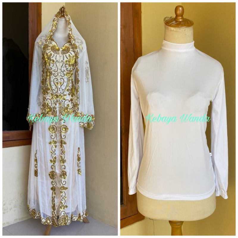 Kebaya Akad Full Payet + Selendang + Manset / Kebaya Barbie / Kebaya Pengantin / Kebaya Orang Tua