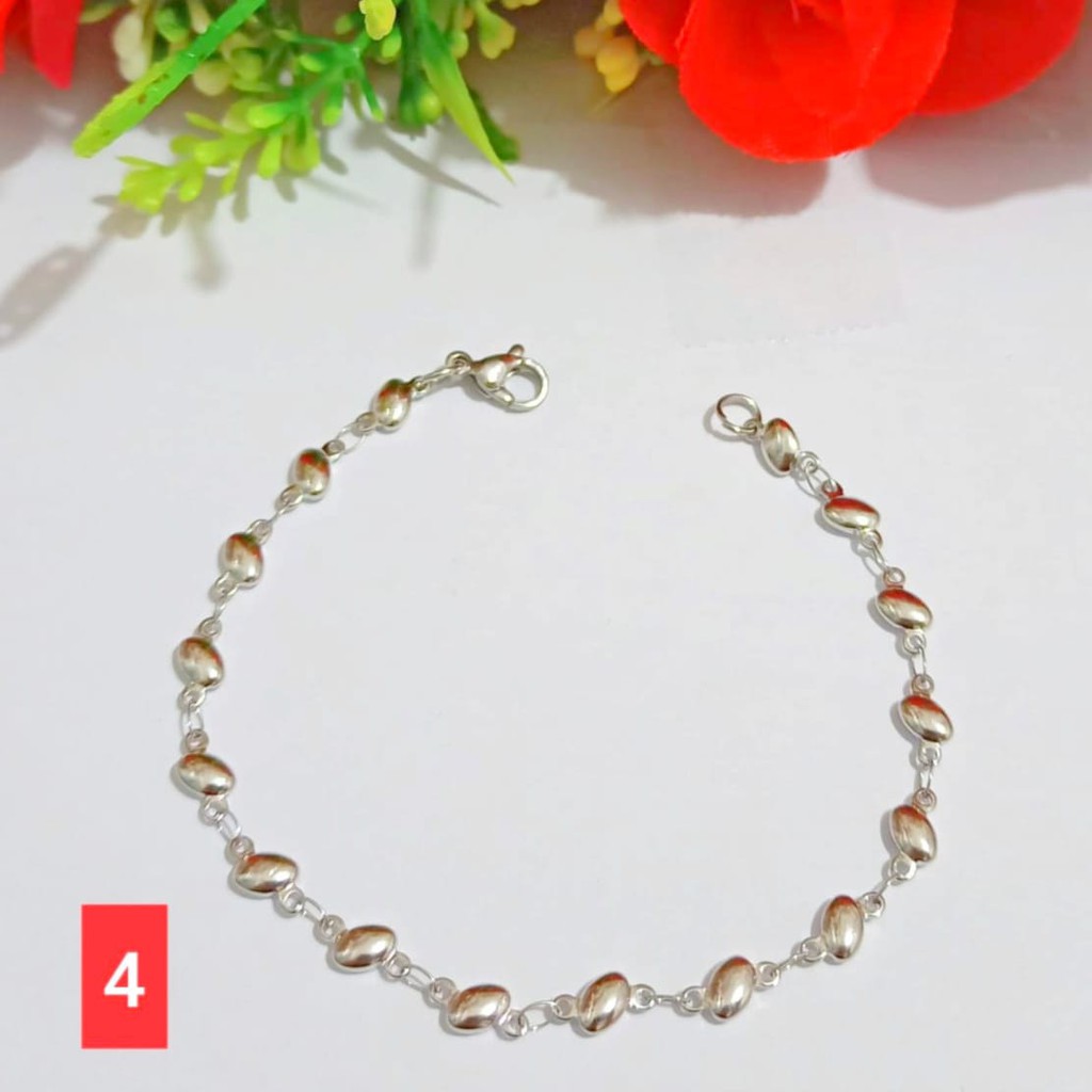 COD Gelang Dewasa TITANIUM Rantai motif perhiasan putih Korea TIDAK LUNTUR, TIDAK KARAT