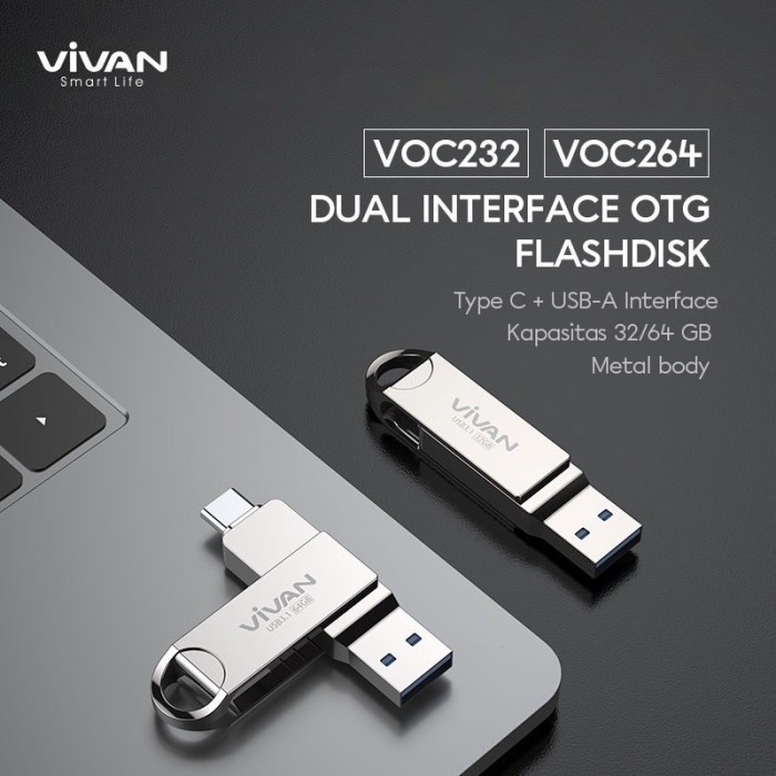 Vivan VOC264 64GB / 32GB Flashdisk OTG USB-C &amp; USB3.1