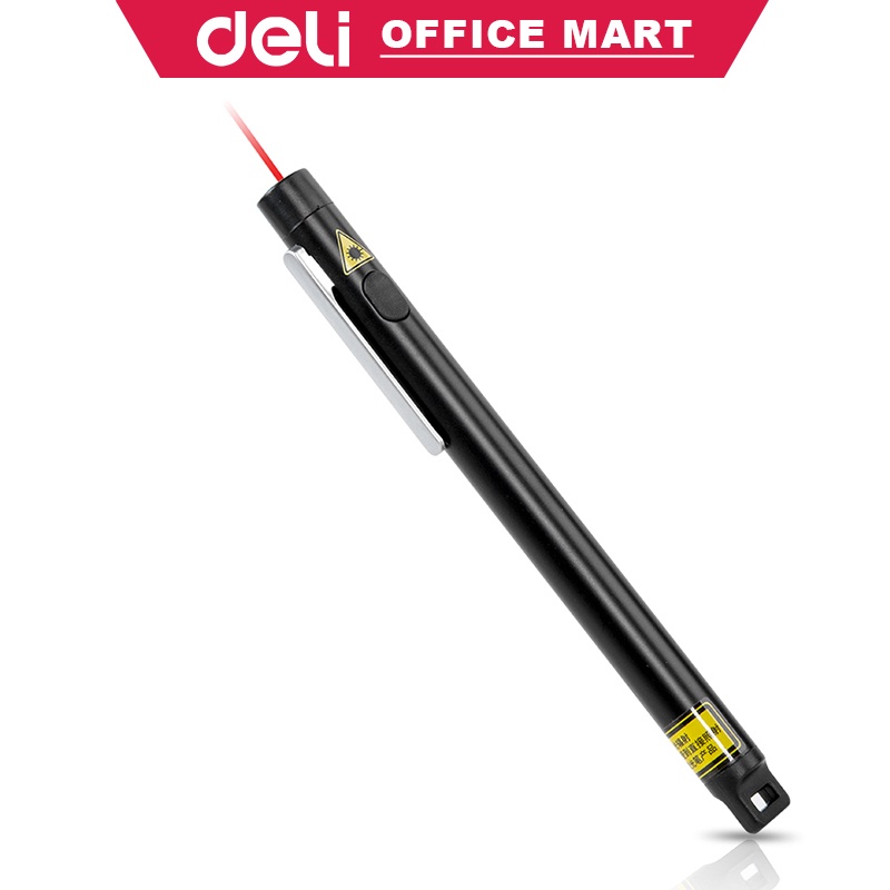 Deli Laser Pointer Wireless Pointer Presentasi Laser Merah Hitam 650nm Pointers Laser Pen