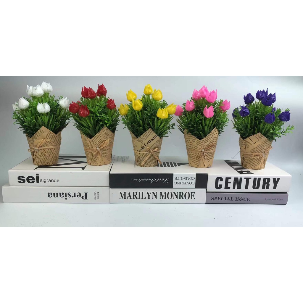 AND / COD / Pot Tanaman Bunga Hias Plastik Dekorasi Rumah Import Artificial Flower Murah PBP88