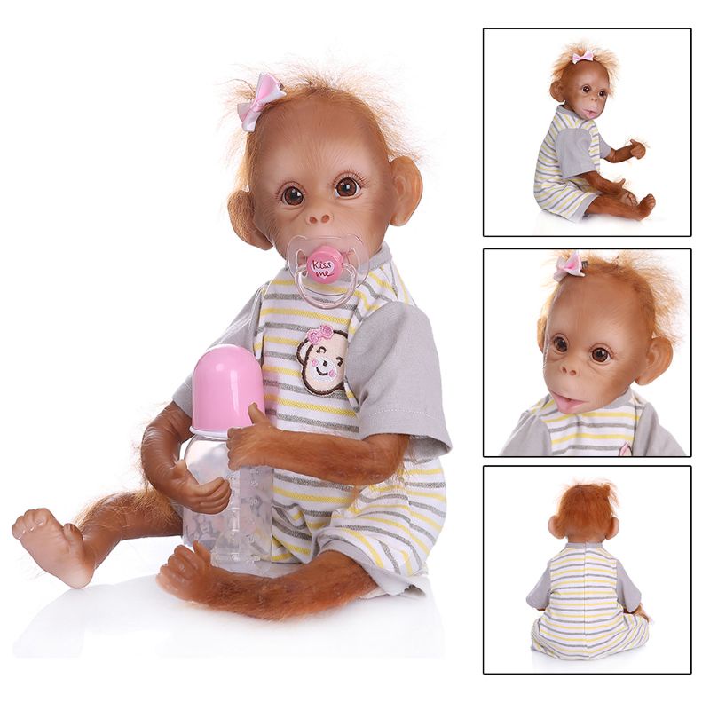 Mary 48cm Realistis Reborn Untuk Boneka Vinyl Silikon Lembut Bayi Newborn Monkey Lifelik