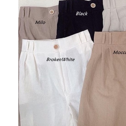 TERBARU- Yura Kulot Bahan Linen / Kulot Wanita JUMBO / Kulot Hightwaist Premium-BW