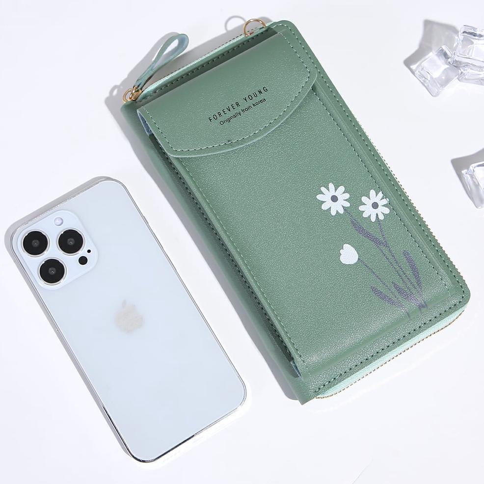 ㅱQ *ALIBABA1688* DOMPET HP / TAS DOMPET SELEMPANG MULTIFUNGSI MOTIF BUNGA TEBAL IMPORT NEW PRODUCT 4