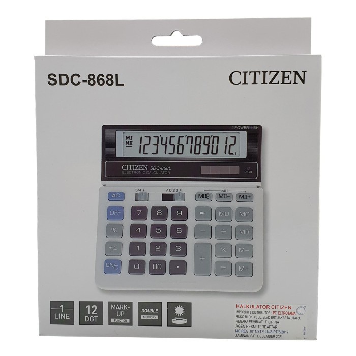 

Calculator / Kalkulator Citizen Sdc-868L / Sdc-868 L 12 Digit