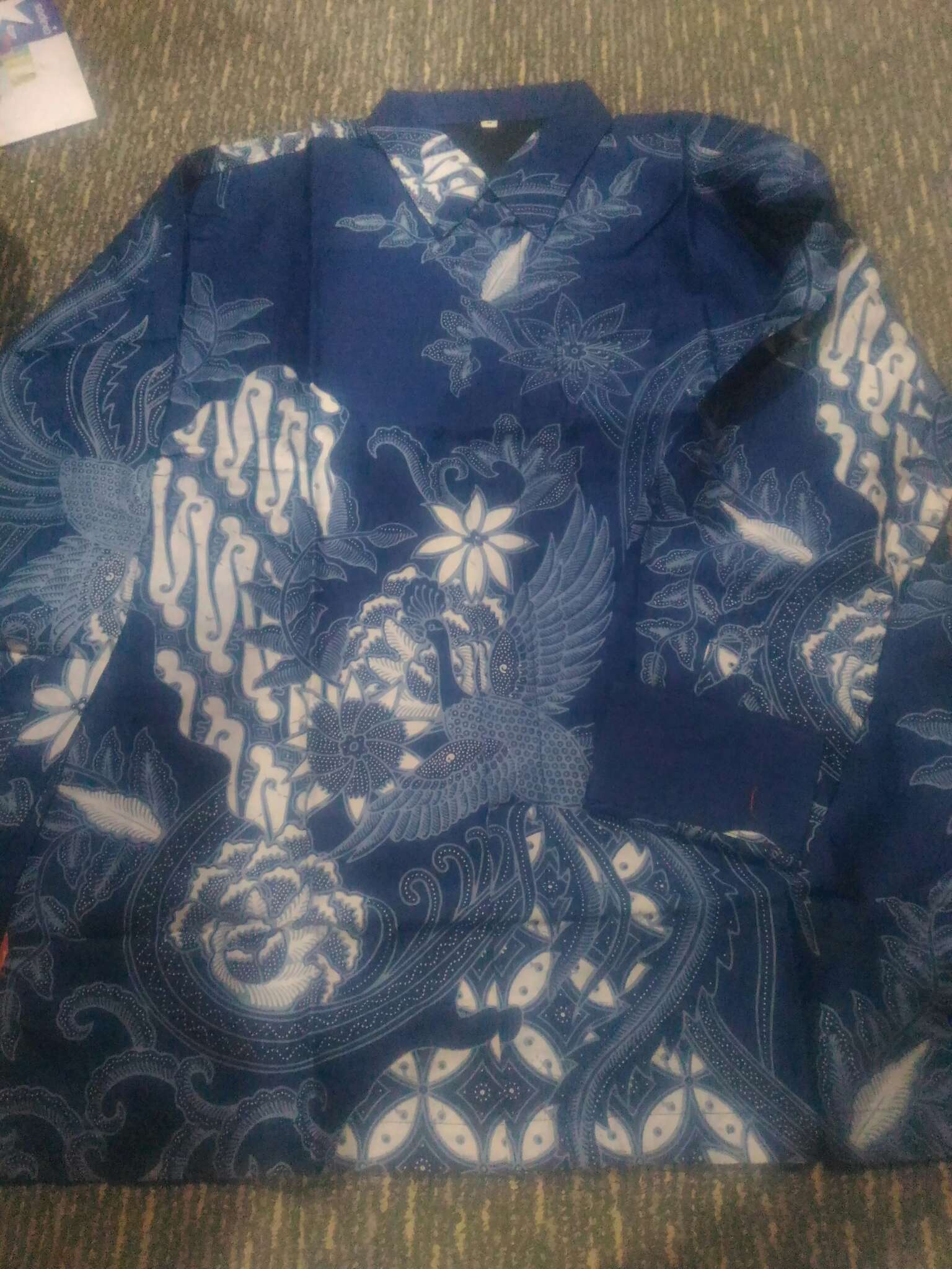 (bisa Cod)ranting Merah Kemeja Batik Pria Lengan Panjang Full Furing Katun Sragenan