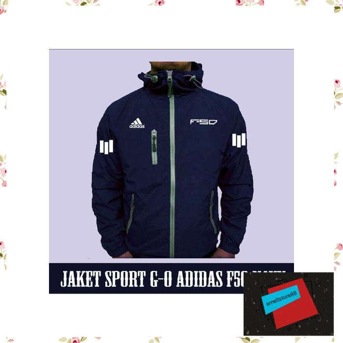 Jaket Pria parasut parka gunung Promosport GO adidas F50 semi waterproof windbreaker Parasut PP243