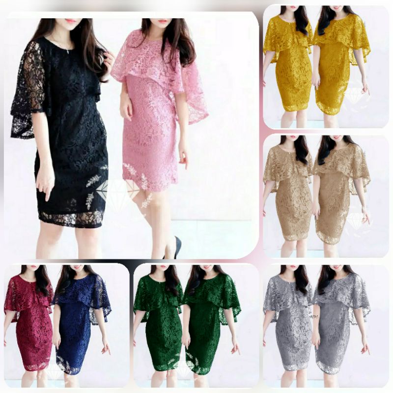 REALPIC ALEXIA 5 UKURAN M L XL XXL 3XL DRESS FASHION BRUKAT BROCADE KR ADA VIDEO REAL PICT