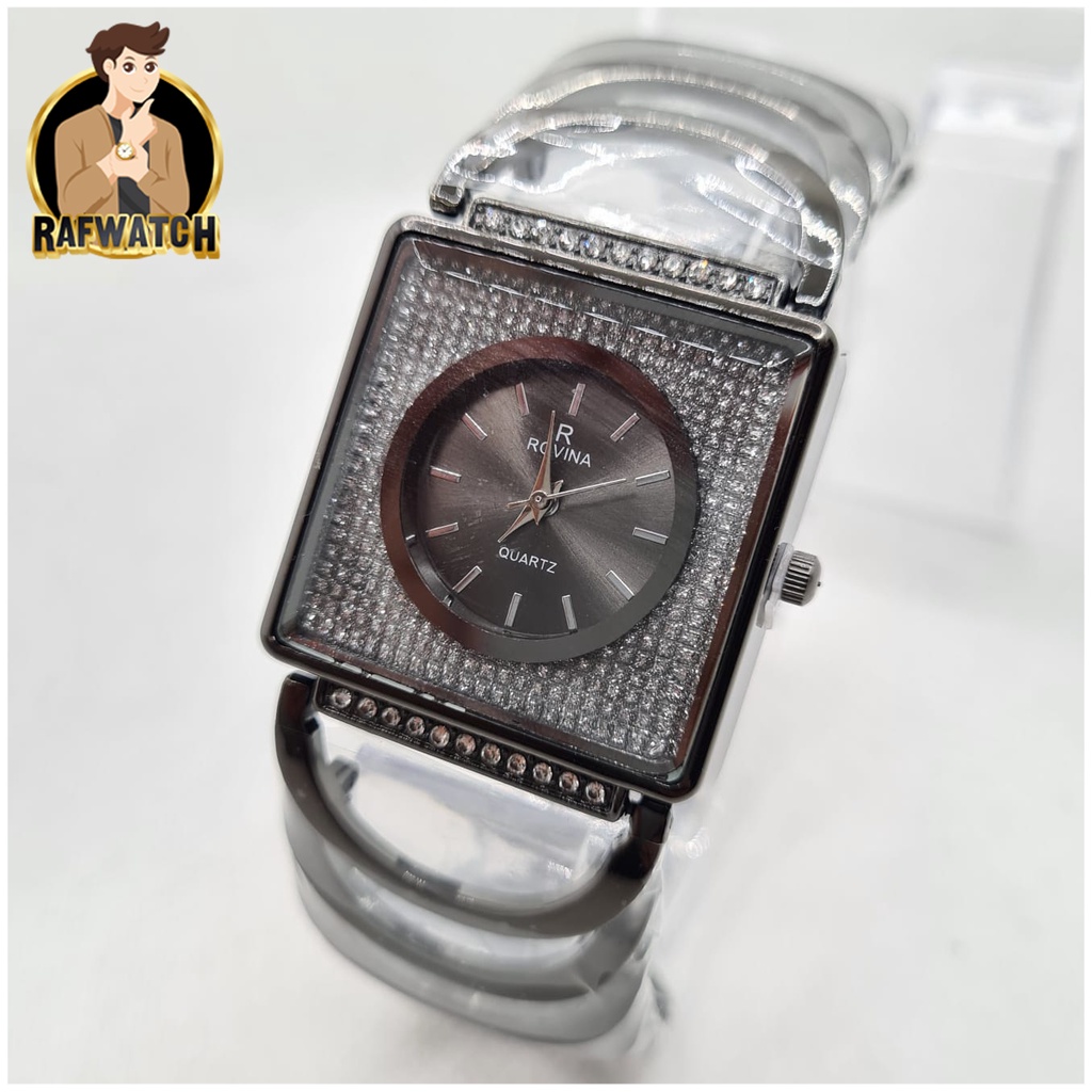 Grosir Jam Tangan Wanita Fashion Rantai Rovina TA01 Rantai Stainless Jam Mewah Formal Permata