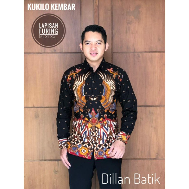 KEMEJA BATIK PRIA TERBARU BATIK WARNA HITAM COKLAT BATIK LAPIS FURING KATUN PRIMISIMA BATIK SOLO