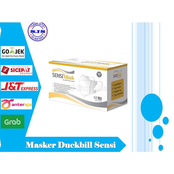 Sensi masker duckbill 1 box isi 50 Sensi Masker Duckbill -sjs-supplier dijamin