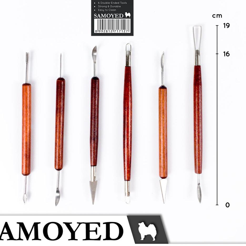 

New Alat Ukir / Pahat Seni Patung / Pot Tanah Liat Polimer / Keramik / Lilin / Dekorasi Kue / Pottery / Polymer / Ceramic Clay / Wax / Plaster / Cake Frosting Sculpting / Modeling / Carving Tools Samoyed SCTS-L06