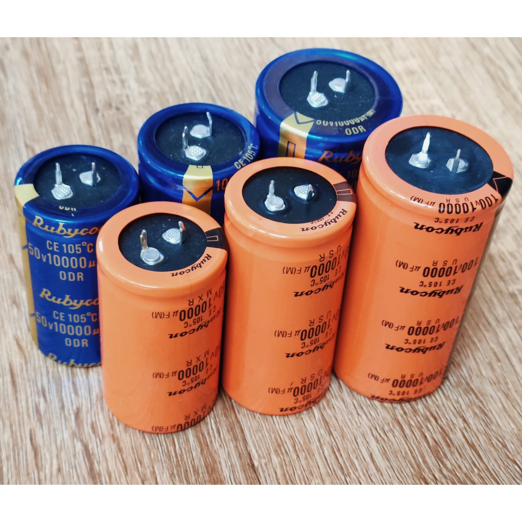 Elco Capacitor Kapasitor Rubycon 10000uF 80V Orange
