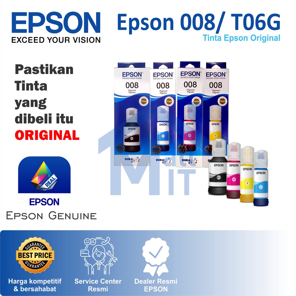 (BISA COD) Tinta Botol Epson T008 008 BLACK L15150 L15160 HITAM PIGMENT