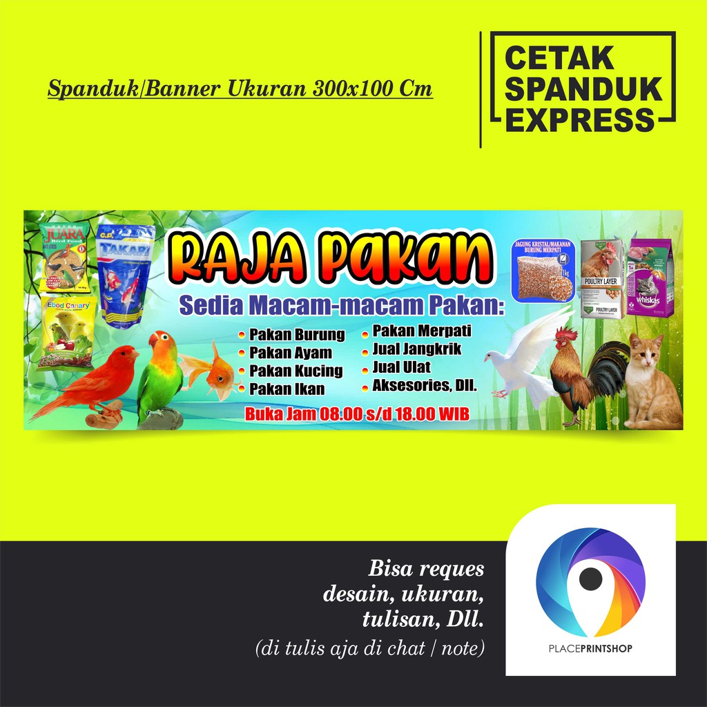 Banner Spanduk Jual Macam Macam Pakan Shopee Indonesia