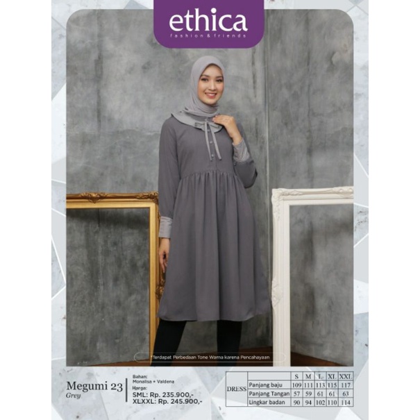 TUNIK ETHICA MEGUMI 23 TUNIK KEREN ADEM CANTIK TUNIK BERKUALITAS BAJU ATASAN MUSLIIMAH fashion muslim