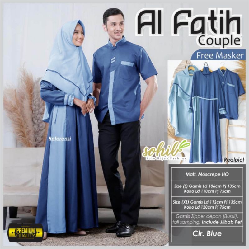 AL FATIH FAMILY COUPLE GAMIS SET COUPLE  FAMILY KOKO GAMIS SERAGAM LEBARAN SARIMBIT GAMIS SOLO