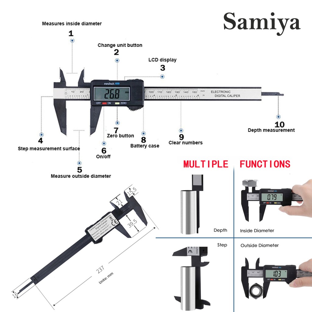 jangka sorong digital / digital vernier caliper with lcd screen / penggaris digital