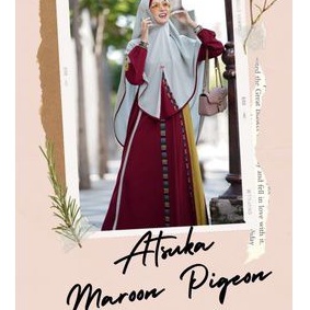 Gamis wanita Aulia ori terbaru 2022, syar'i syari warna keren modern, Aulia atsuka maroon pigeon