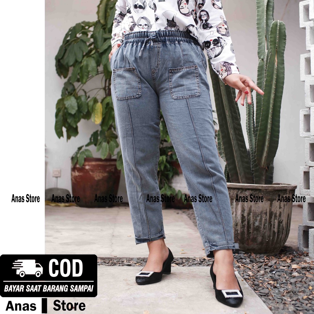 CELANA BOYFRIEND JEANS WANITA POLOS / CELANA BF JEANS