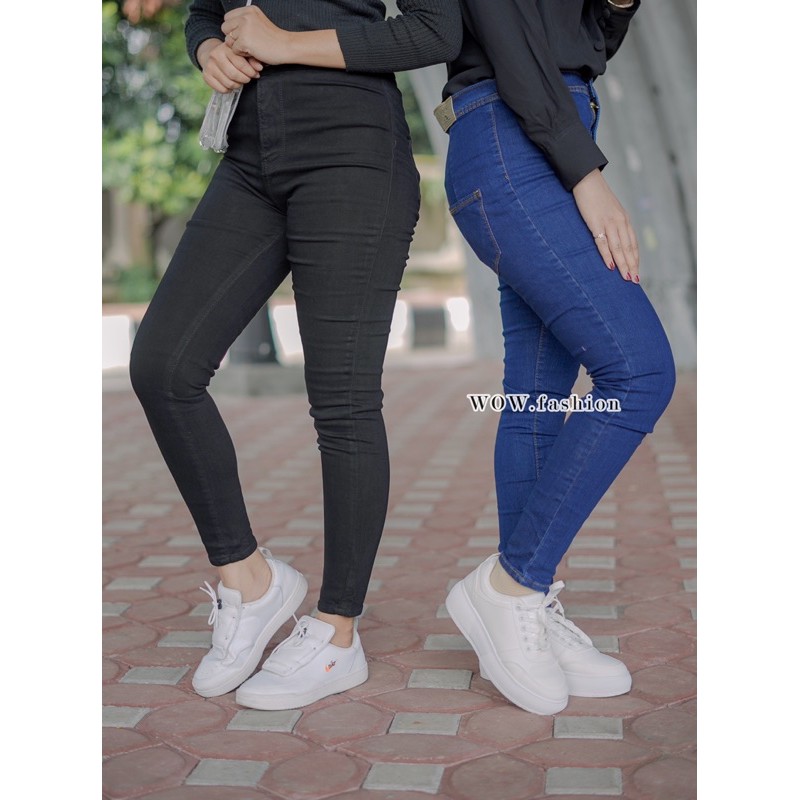 WOW-Gw Celana Polos Wanita//Celana Jeans Polos// Celana Strech Hw Jeans Polos//Celana Size 27-34