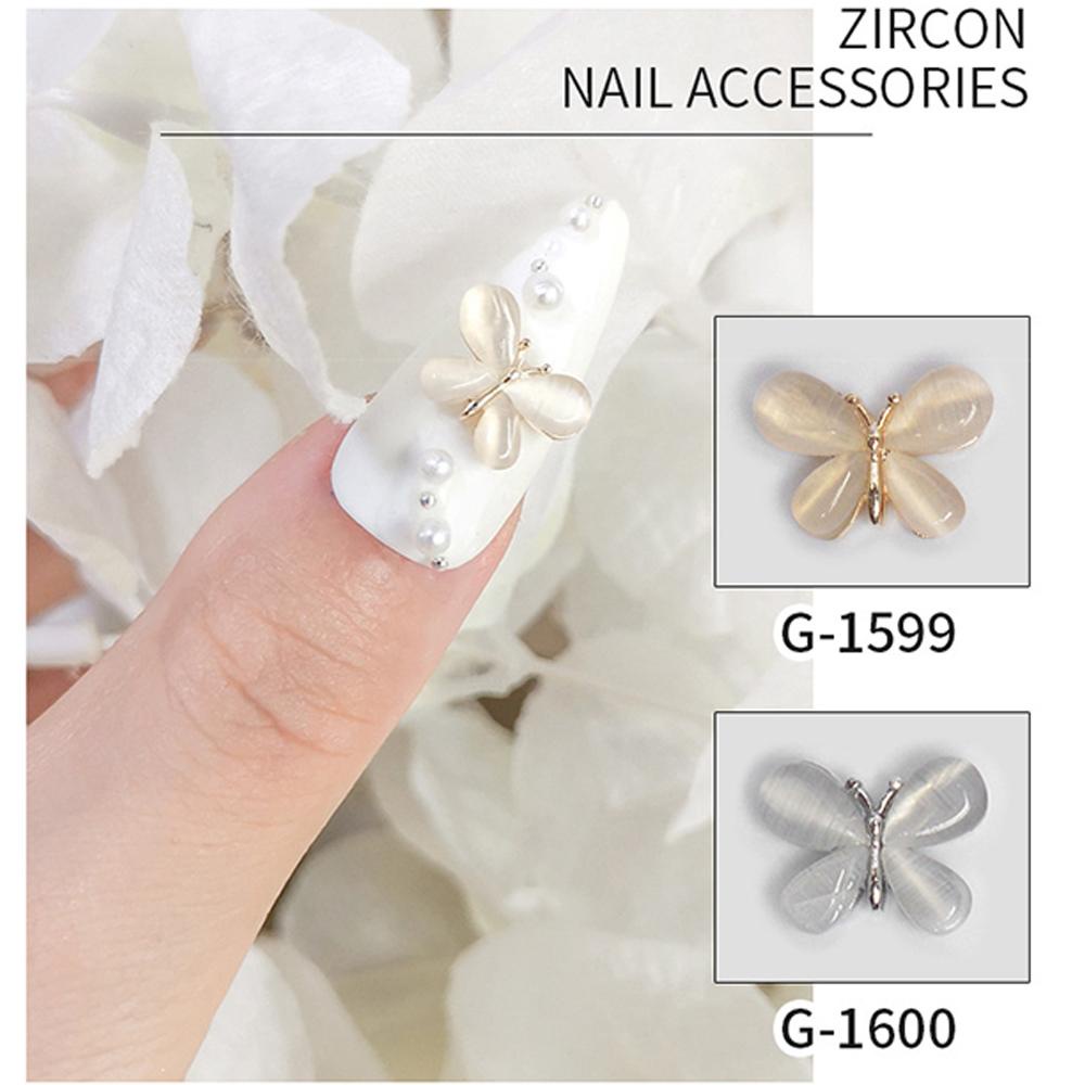 AUGUSTINA Agustin 3D Kuku Zirkon DIY Shiny Flower Butterfly Moon Manicure Nail Jewelry