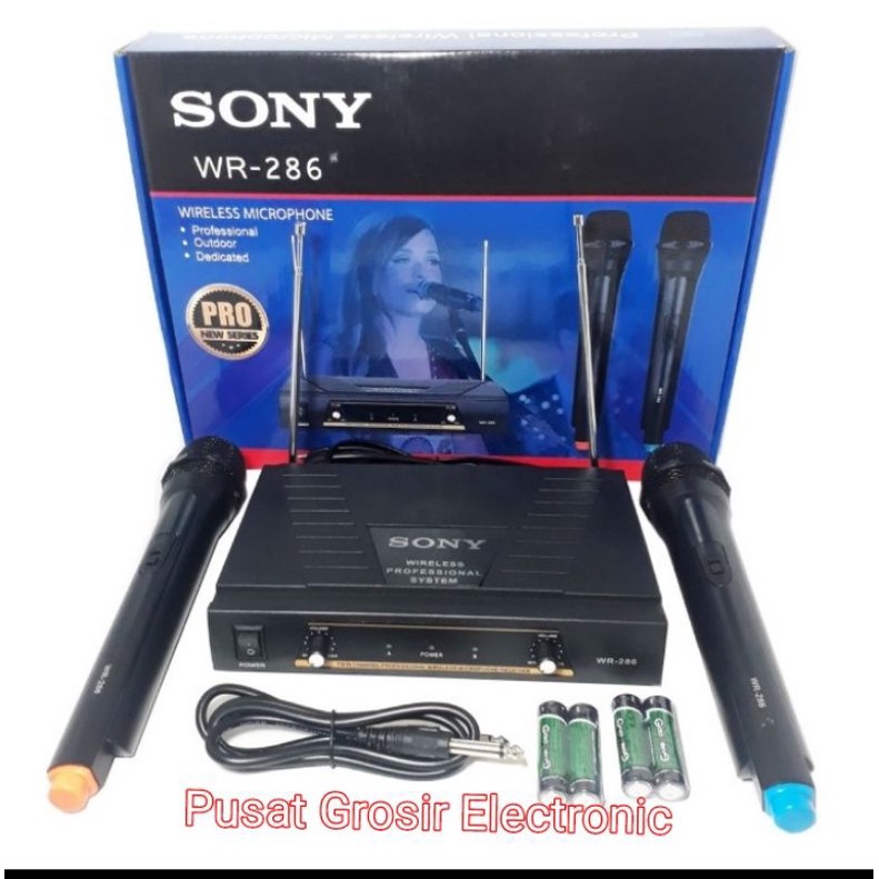 MIC WIRELESS SONY WR 286 DOUBLE HANDLE PEGANG MICROPHONE SONY WR 286