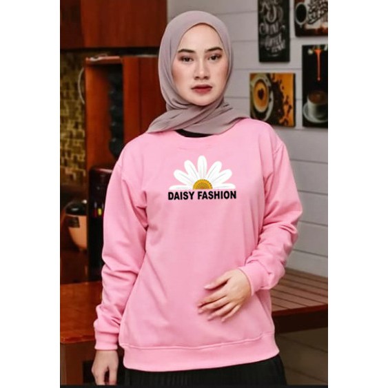 Kaos Lengan Panjang FLOWERS setengah/ Kaos Sweatshirt / Atasan Wanita / Atasan Wanita Lengan Panjang