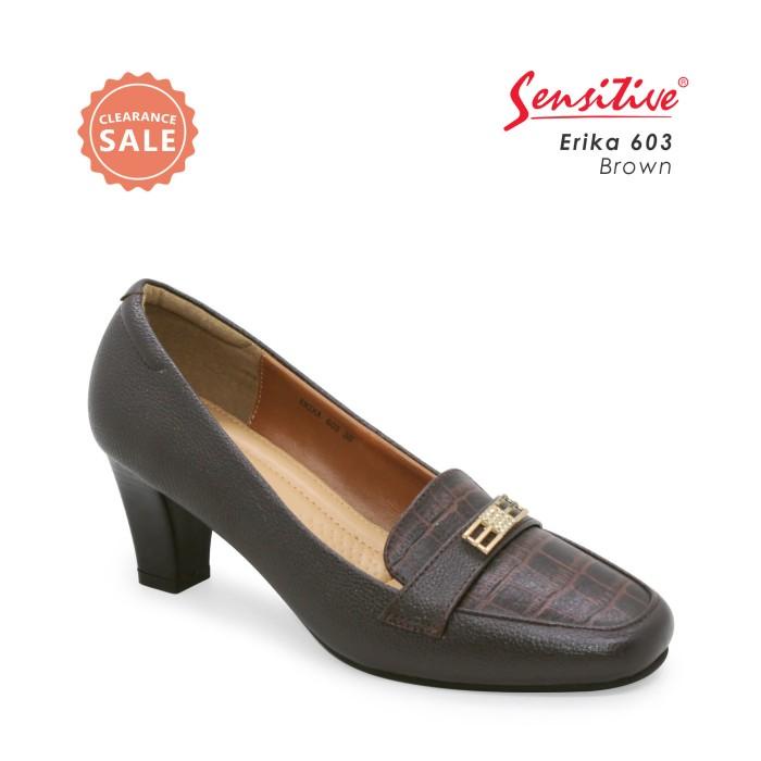 Sensitive Erika 603 Brown Sepatu Kulit Heels Wanita