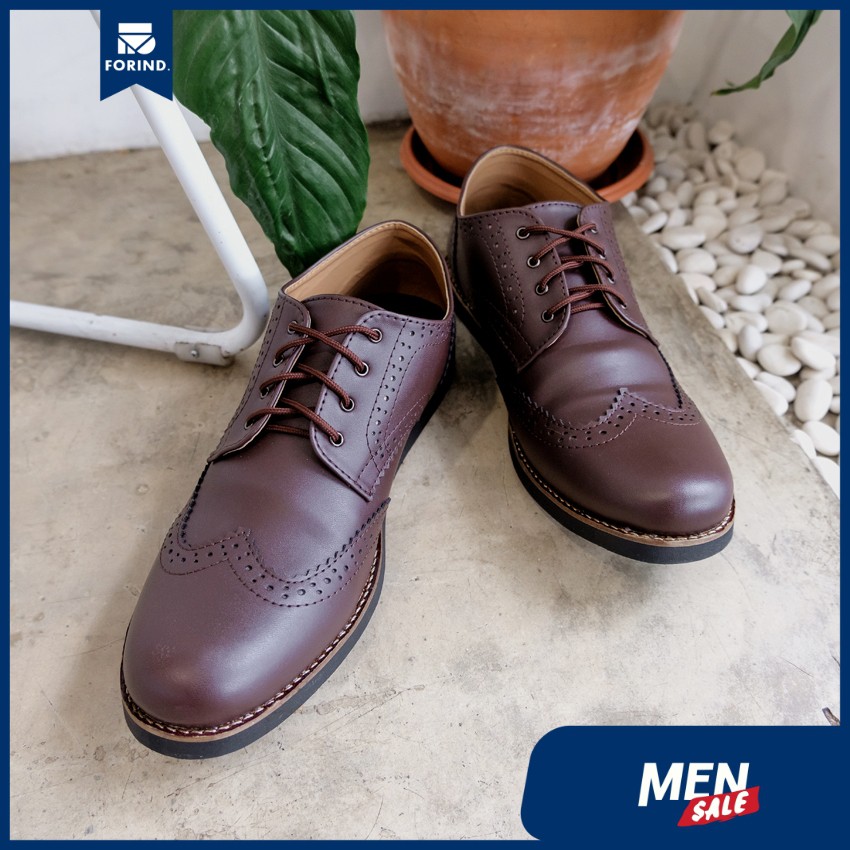 Alpha Brown | Sepatu Vintage Ori Klasik Kulit Pria Cowok Men Wingtip Footwear | FORIND x Lvnatica