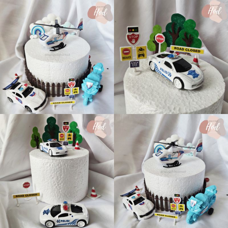 Jual Topper Mobil Polisi Hiasan Kue Tema Lalu Lintas Police Car