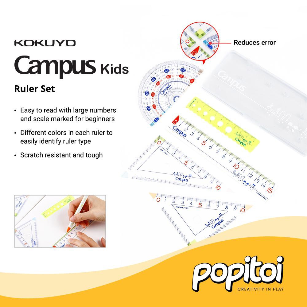 

Kokuyo Tunacoco Ruler Set (5 pcs set) Kids Penggaris Anak Lucu