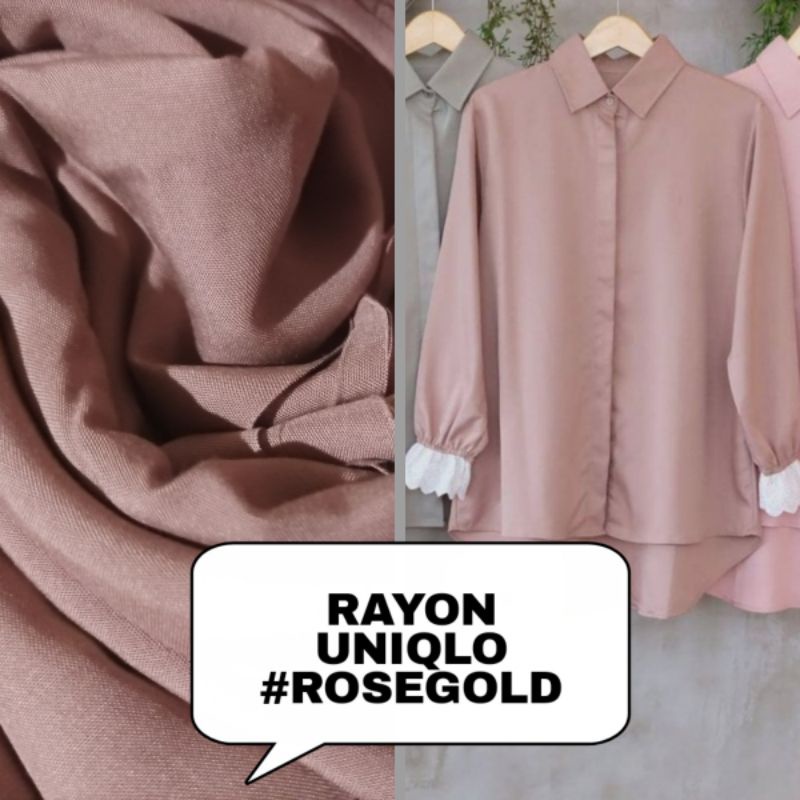 KAIN RAYON POLOS UNIQLO WARNA ROSEGOLD
