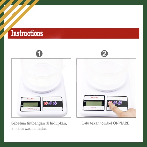 Timbangan Dapur Digital - Timbangan Kue Digital SF-400 7kg Free Battery COD IJN