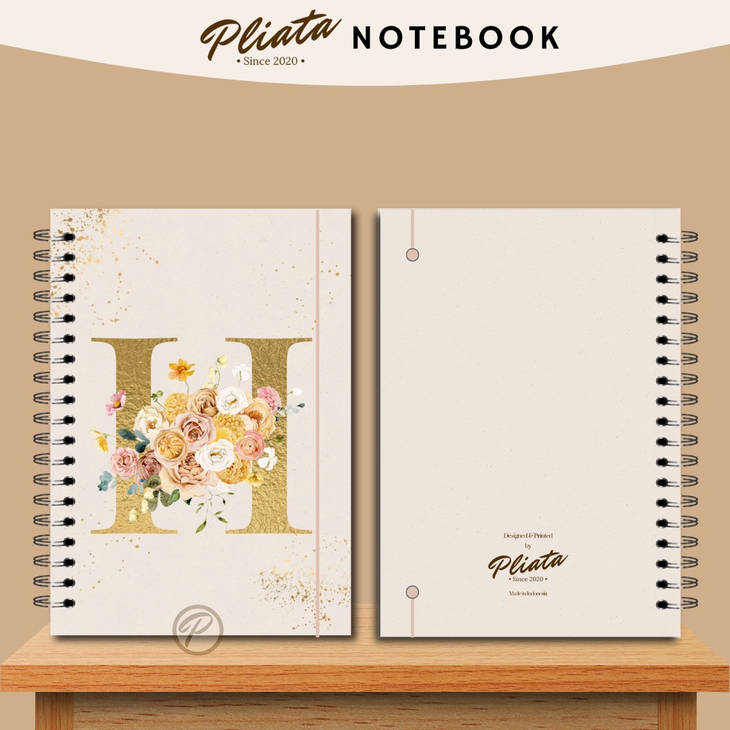 PLIATA NOTEBOOK SPIRAL - GOLD F-J - Softcover Doft Aesthetic Book Buku Tulis