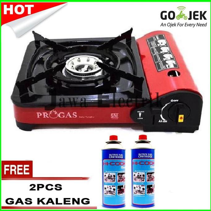 Progas Kompor Portable-Paket Dengan 2Pcs Gas Kaleng - Terbaik 