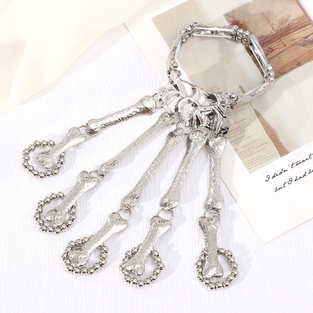 Lily Skull Finger Bracelet Fashion Bangles Club Malam Gotik