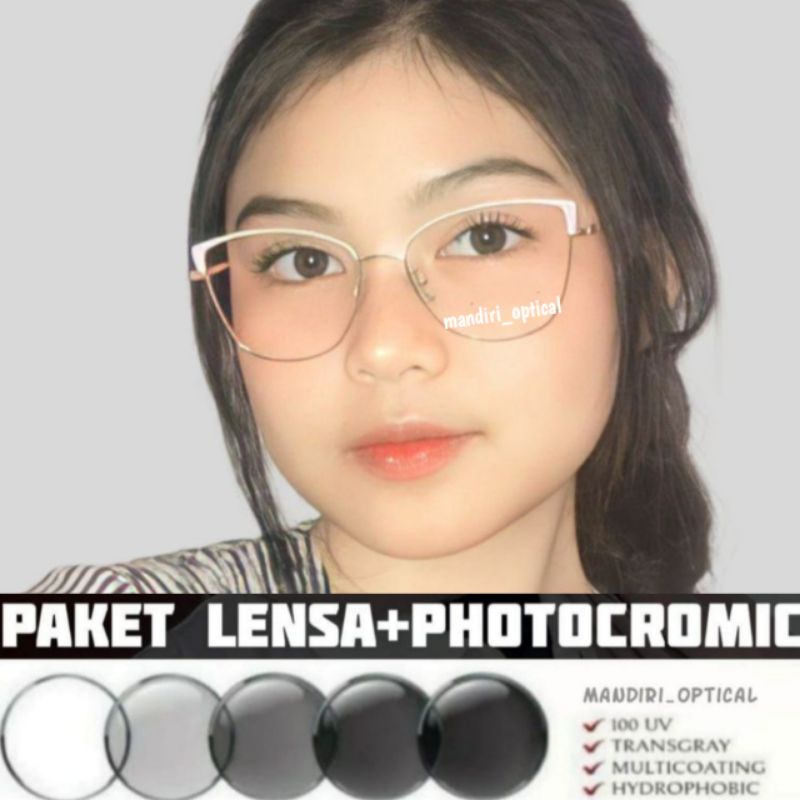 Frame kacamata fashion (paket frame+lensa) | kacamata cat eye photocromic minus anti radiasi | frame kacamata | lensa photocromic | lensa minus | kacamata fashion | kacamata wanita | kacamata cat eye wanita | kacamata anti radiasi | kacamata minus | cat