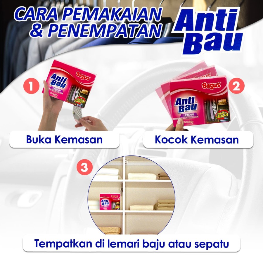 Triple Bundle Bagus Anti Bau Lemari 50g / 50 g