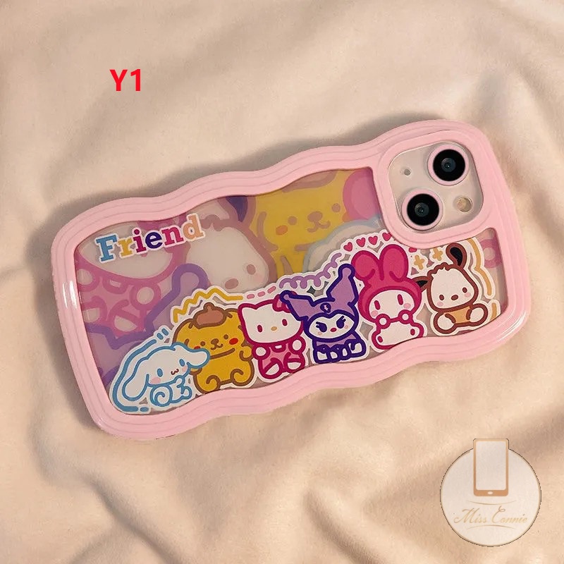 Casing Kartun Lucu Untuk Redmi Note10 9 Note8 Note 11 Pro+Redmi 12C 9 10C 9A 10A 10 9C NFC 9T Note 10s 11s 10 Pro Max Plus Hewan Disney Lembut TPU Wavy Edge Colorful Frame Case