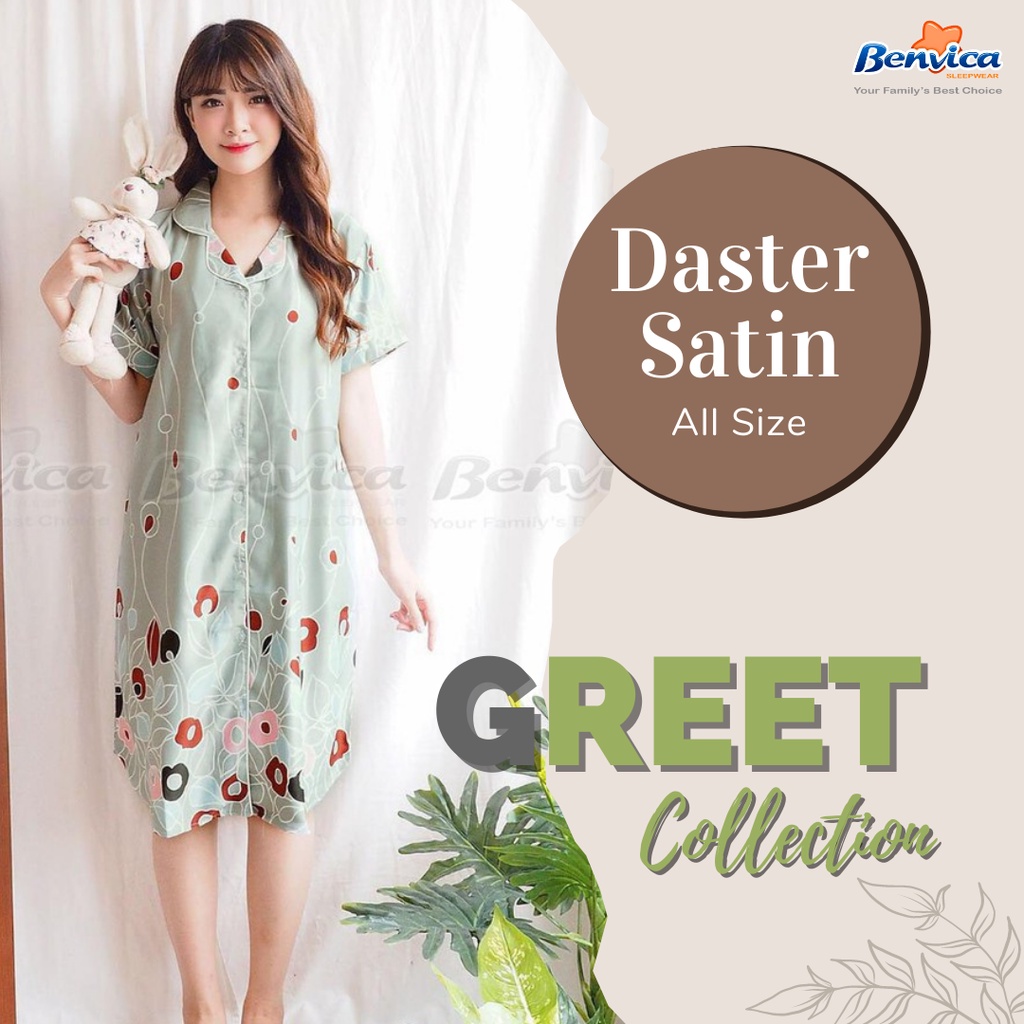 BAJU TIDUR DASTER SATIN PREMIUM GREET all size banyak motif