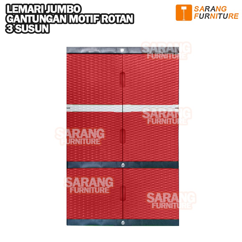 JUMBO - LEMARI PLASTIK SERBAGUNA ROTAN FULL KUNCI FULL KUNCI RATTAN LEMARI GANTUNGAN LEMARI PAKAIAN PLASTIK